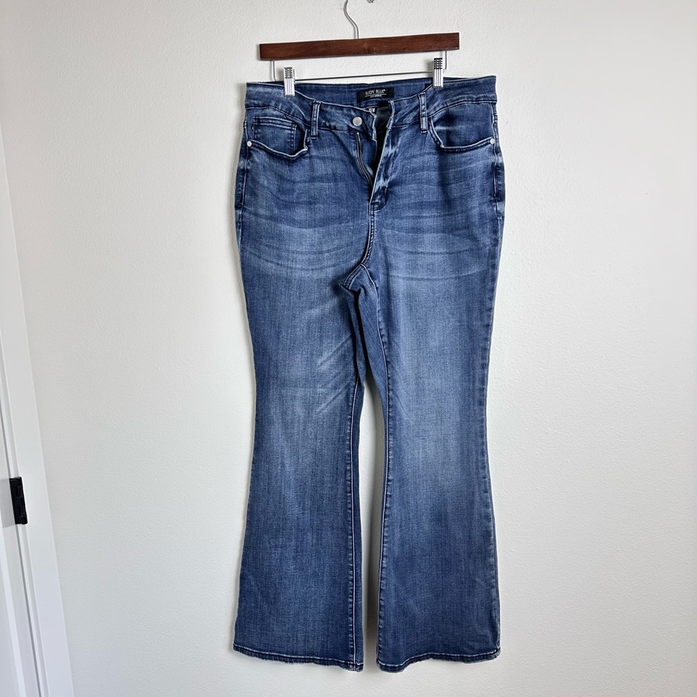 Judy blue medium wash flare wide leg high rise denim jeans 16w